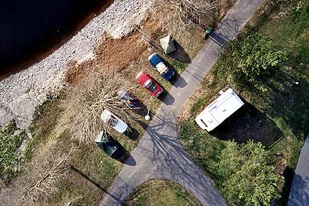 Le campement des voyageurs vu d'en haut